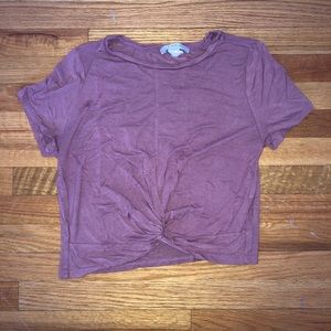 Pink Crop Top with knotted front
